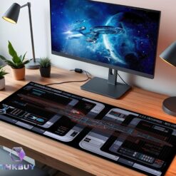 Alternative view of U.S.S. Enterprise E MSD LCARS LED Desk Mat