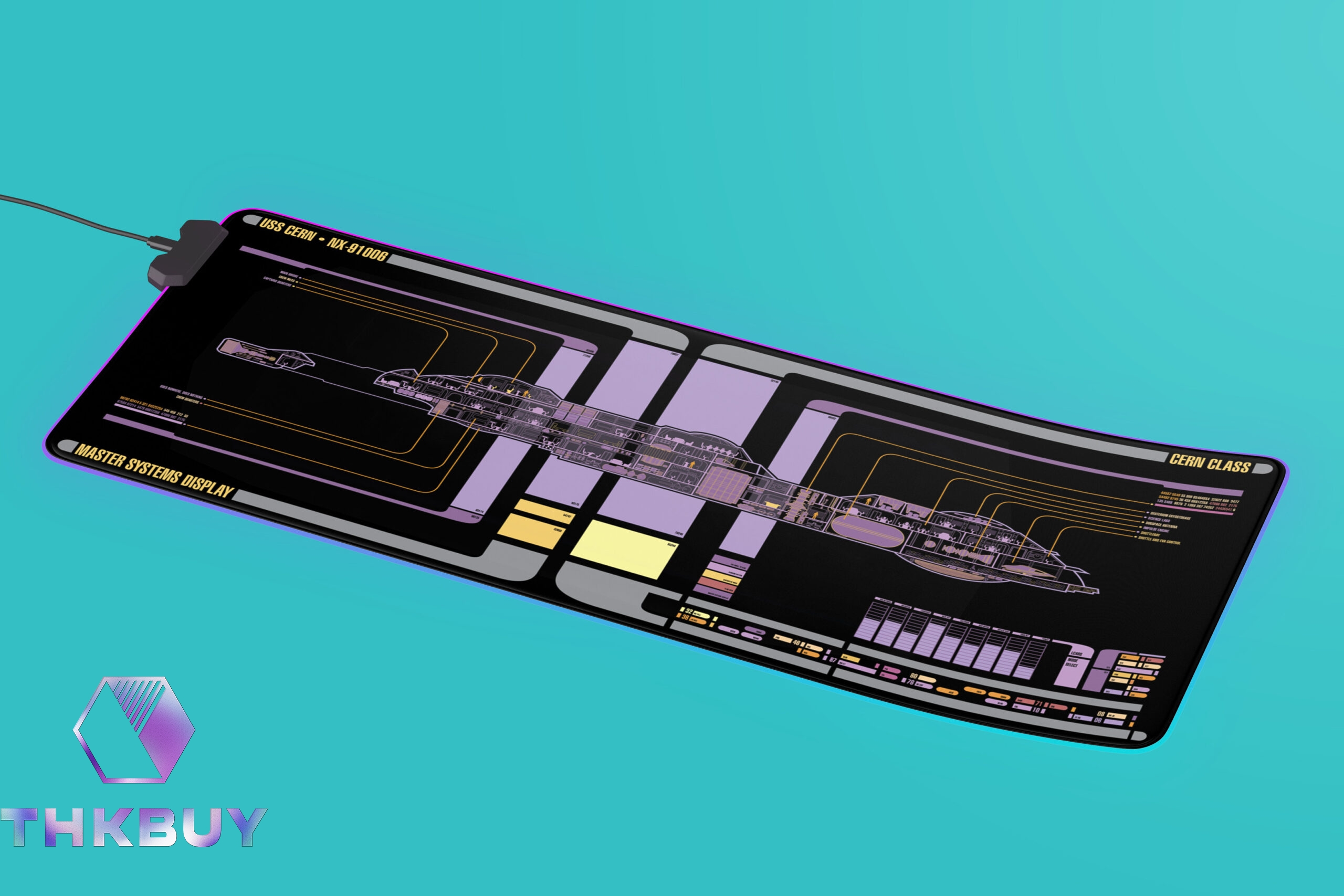 Cern Class - U.S.S. Cern NX-91006 LCARS LED Desk Mat - Image 2