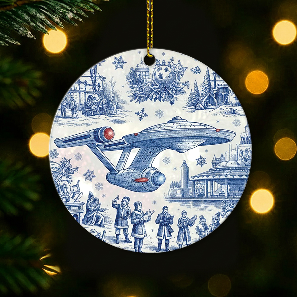 Star Trek NCC-1701 Toile De Jouy Christmas Ornament - Image 6