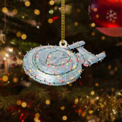 Star Trek U.S.S. Galaxy NCC-70637 With Christmas Lights Christmas Ornament