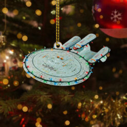 Star Trek U.S.S. Enterprise NCC-1701-D With Christmas Lights Christmas Ornament