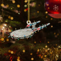 Star Trek U.S.S. Enterprise NCC-1701-E With Christmas Lights Christmas Ornament