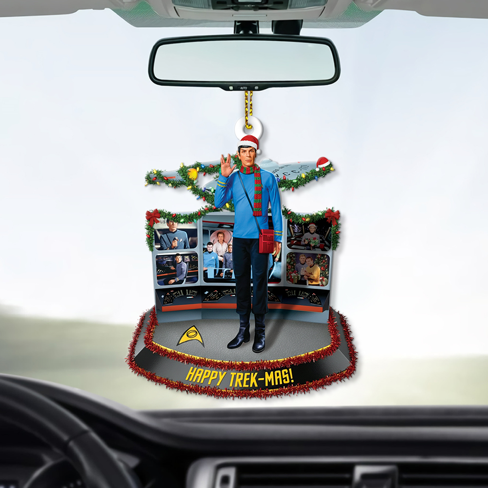 Star Trek Mr. Spock Happy Trek-Mas Christmas Ornament - Image 4