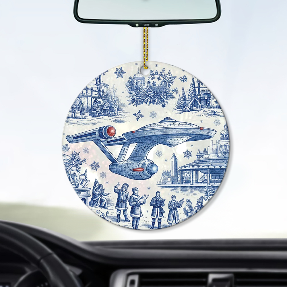 Star Trek NCC-1701 Toile De Jouy Christmas Ornament - Image 5