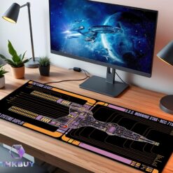 Alternative view of Cheyenne Class U.S.S. Morning Star NCC-71883 LCARS LED Desk Mat