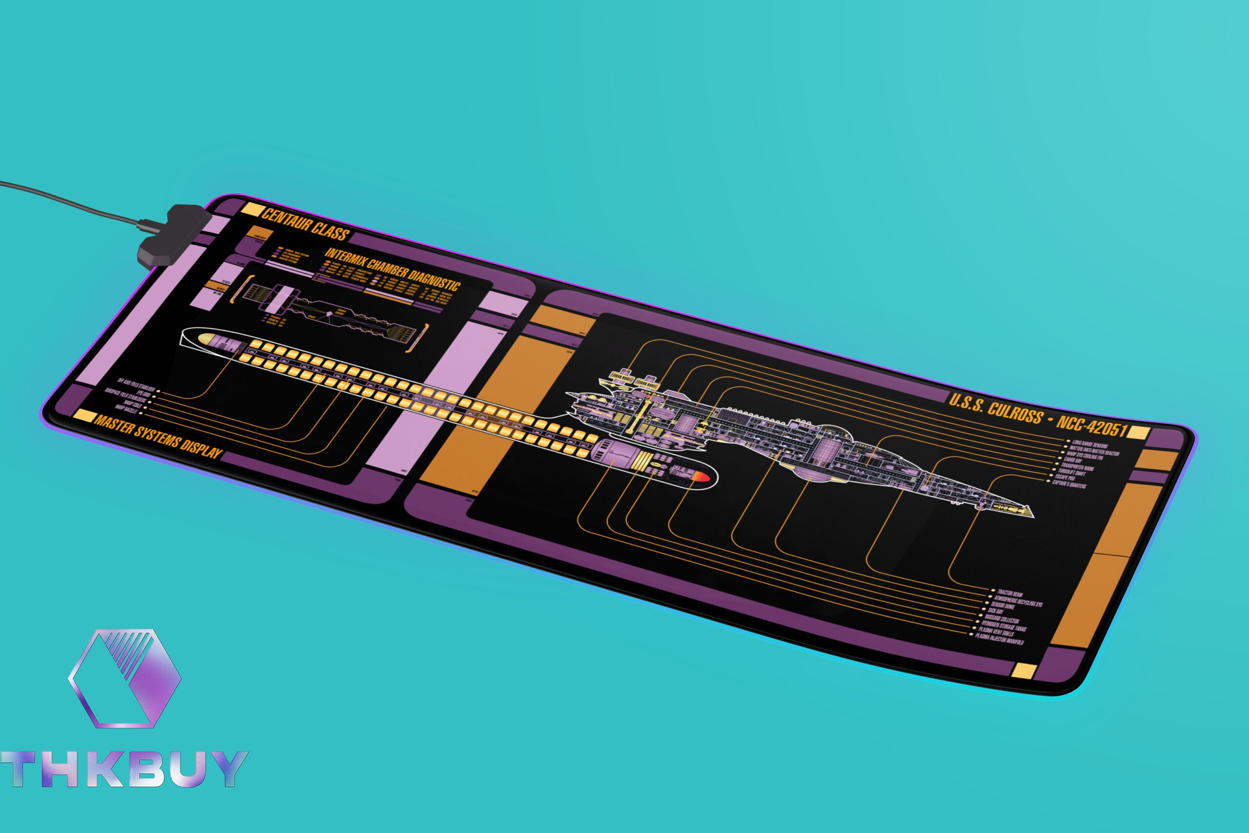 Centaur Class - U.S.S. Culross NCC-42051 LCARS LED Desk Mat - Image 2