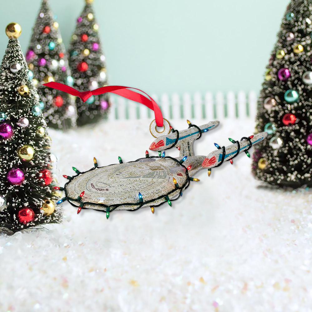 Star Trek U.S.S. Enterprise NCC-1701-E With Christmas Lights Christmas Ornament - Image 3