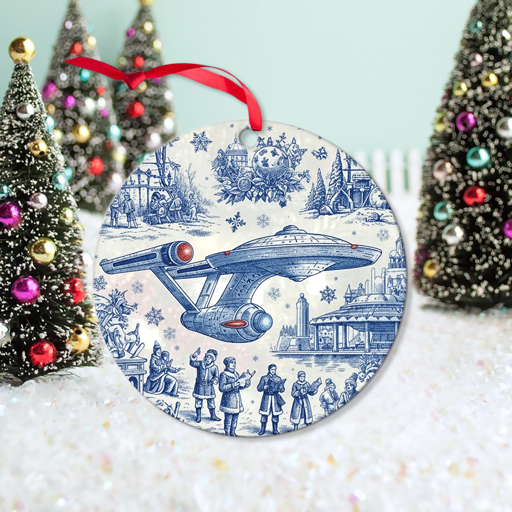 Star Trek NCC-1701 Toile De Jouy Christmas Ornament - Image 4