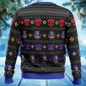 Alternative view of Optimus Prime Transformers Ugly Christmas Sweater