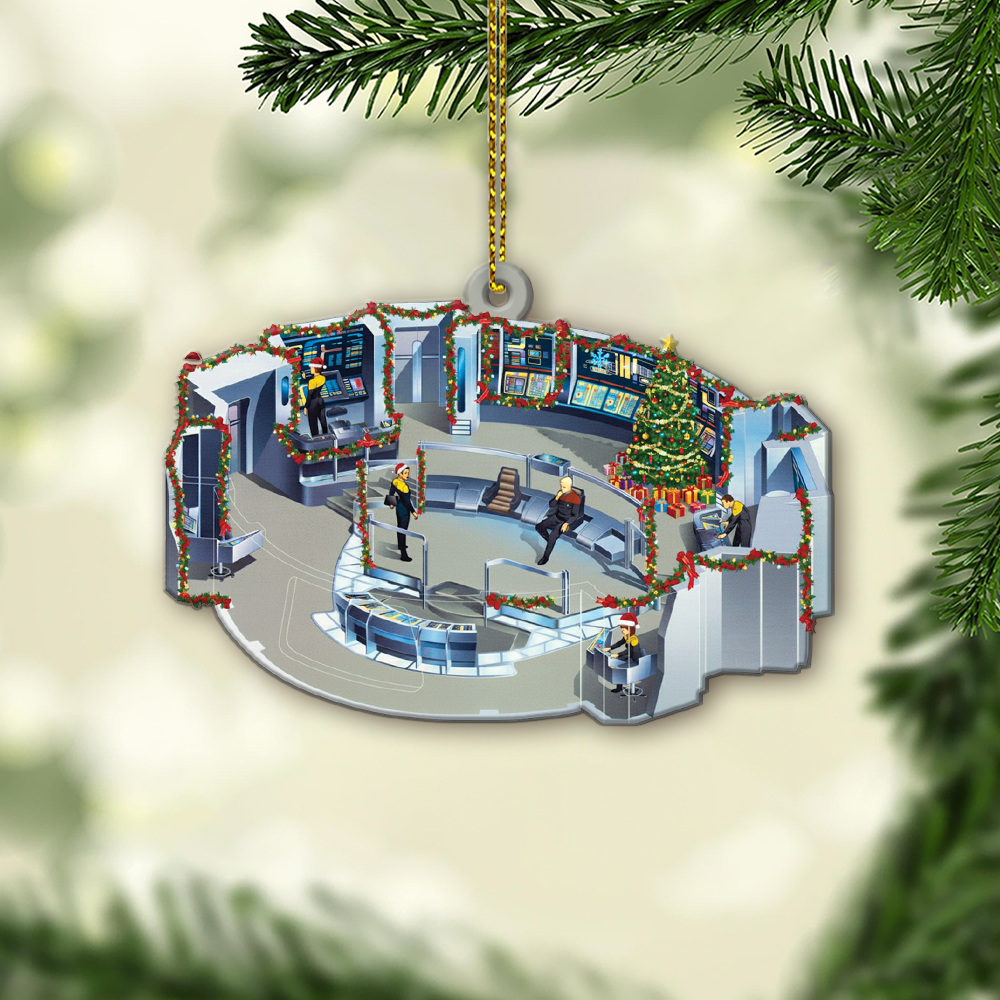 Star Trek Intrepid Class, USS Voyager NCC-74656 Bridge Enterprise Christmas Ornament