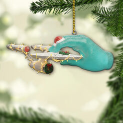 Alternative view of Star Trek U.S.S. Enterprise NCC-1701 The Hand of Apollo Christmas Ornament