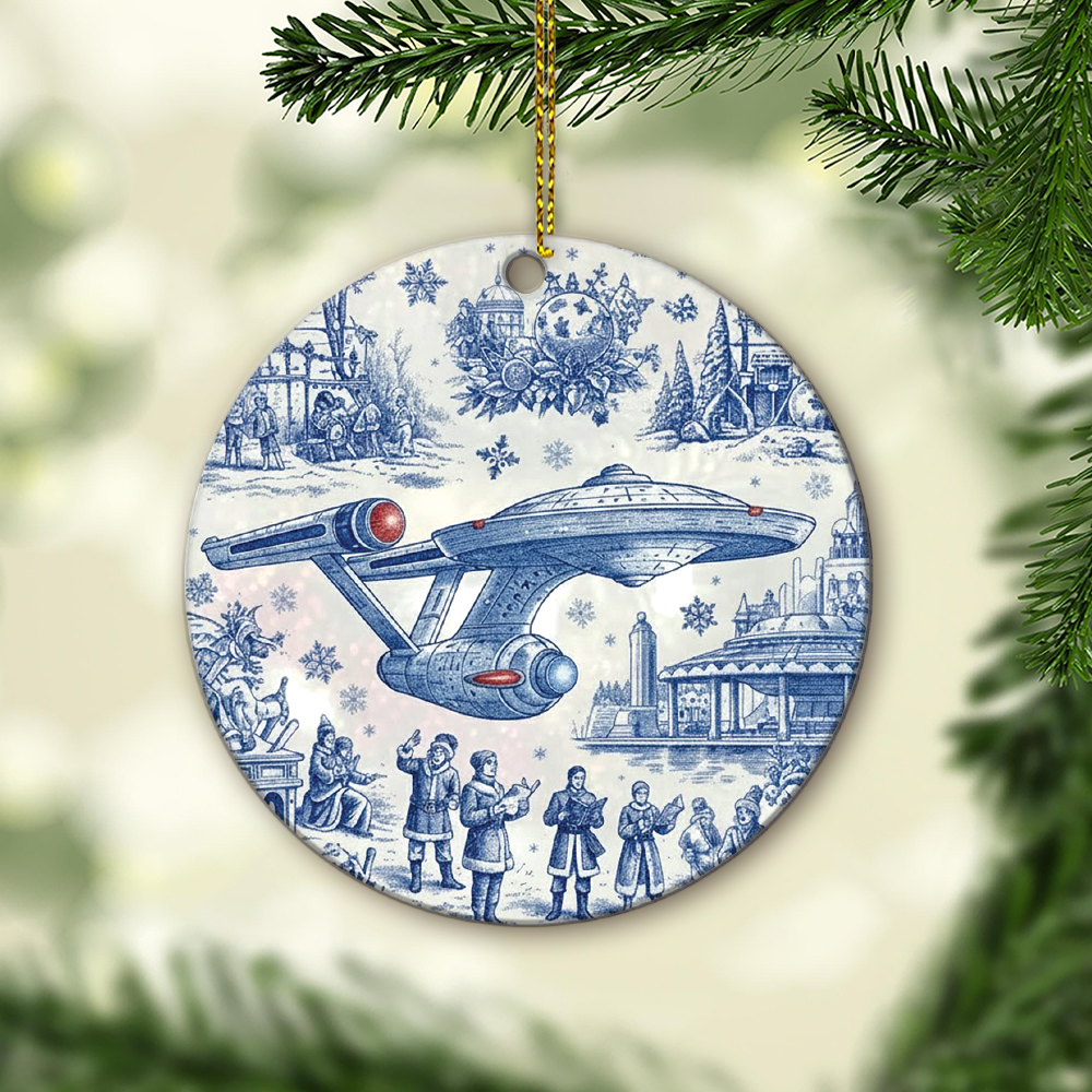 Star Trek NCC-1701 Toile De Jouy Christmas Ornament - Image 3