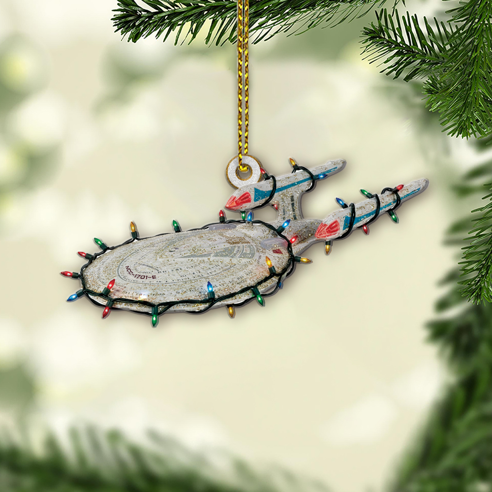 Star Trek U.S.S. Enterprise NCC-1701-E With Christmas Lights Christmas Ornament - Image 2