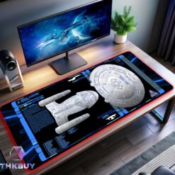 Star Trek TNG Dorsal Elevation Enterprise D LCARS LED Desk Mat
