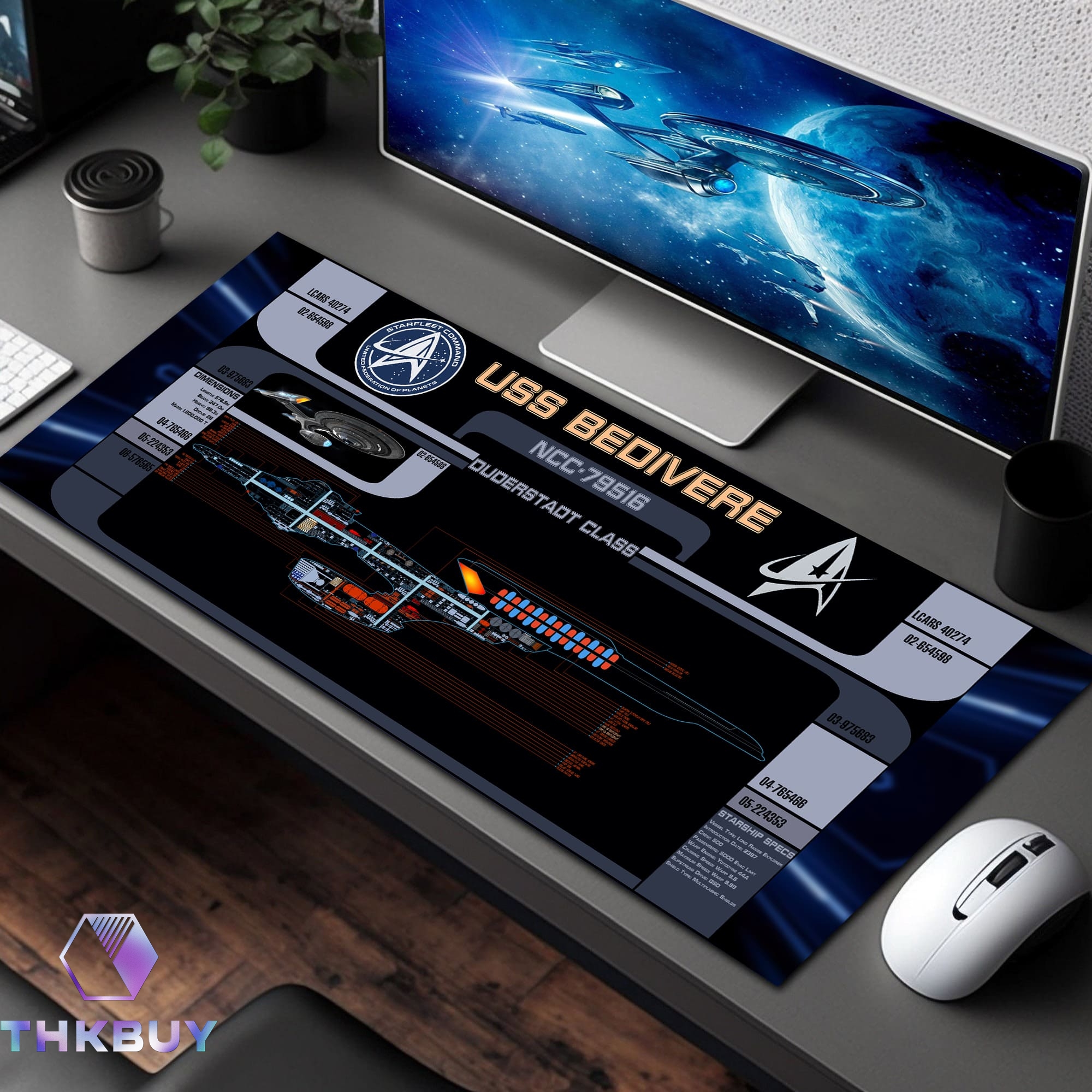 Duderstadt Class MSD v2 U.S.S. Bedivere NCC-79516 LCARS LED Desk Mat - Image 2