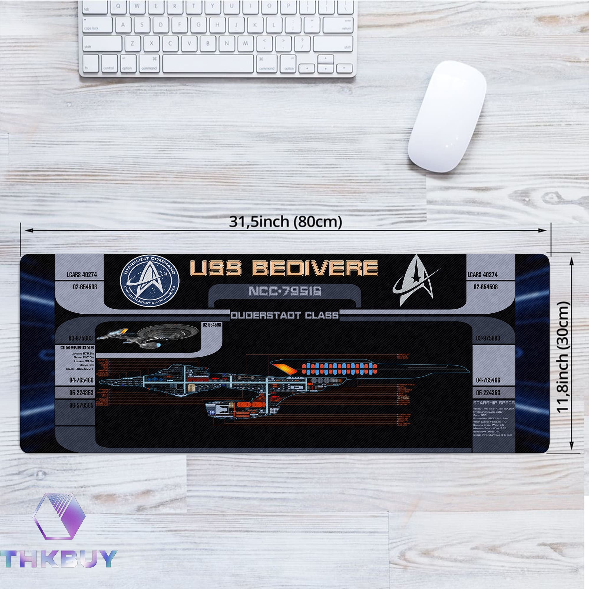 Duderstadt Class MSD v2 U.S.S. Bedivere NCC-79516 LCARS LED Desk Mat - Image 4