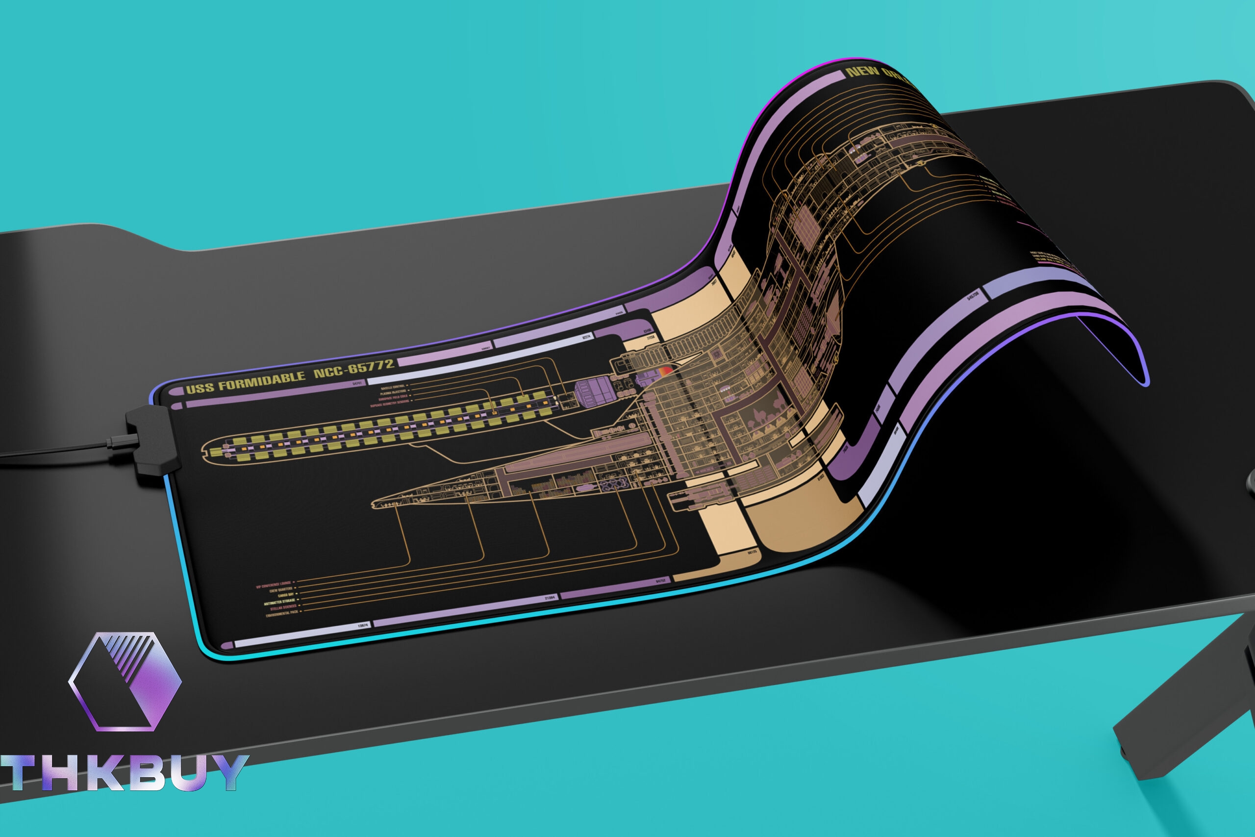 New Orleans Class - U.S.S. Formidable NCC-65772 LCARS LED Desk Mat