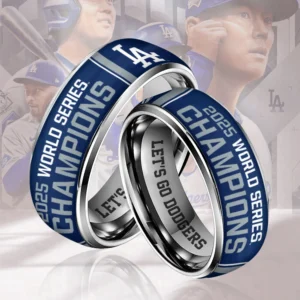 Los Angeles Dodgers Silver Tungsten Rings - THK117319