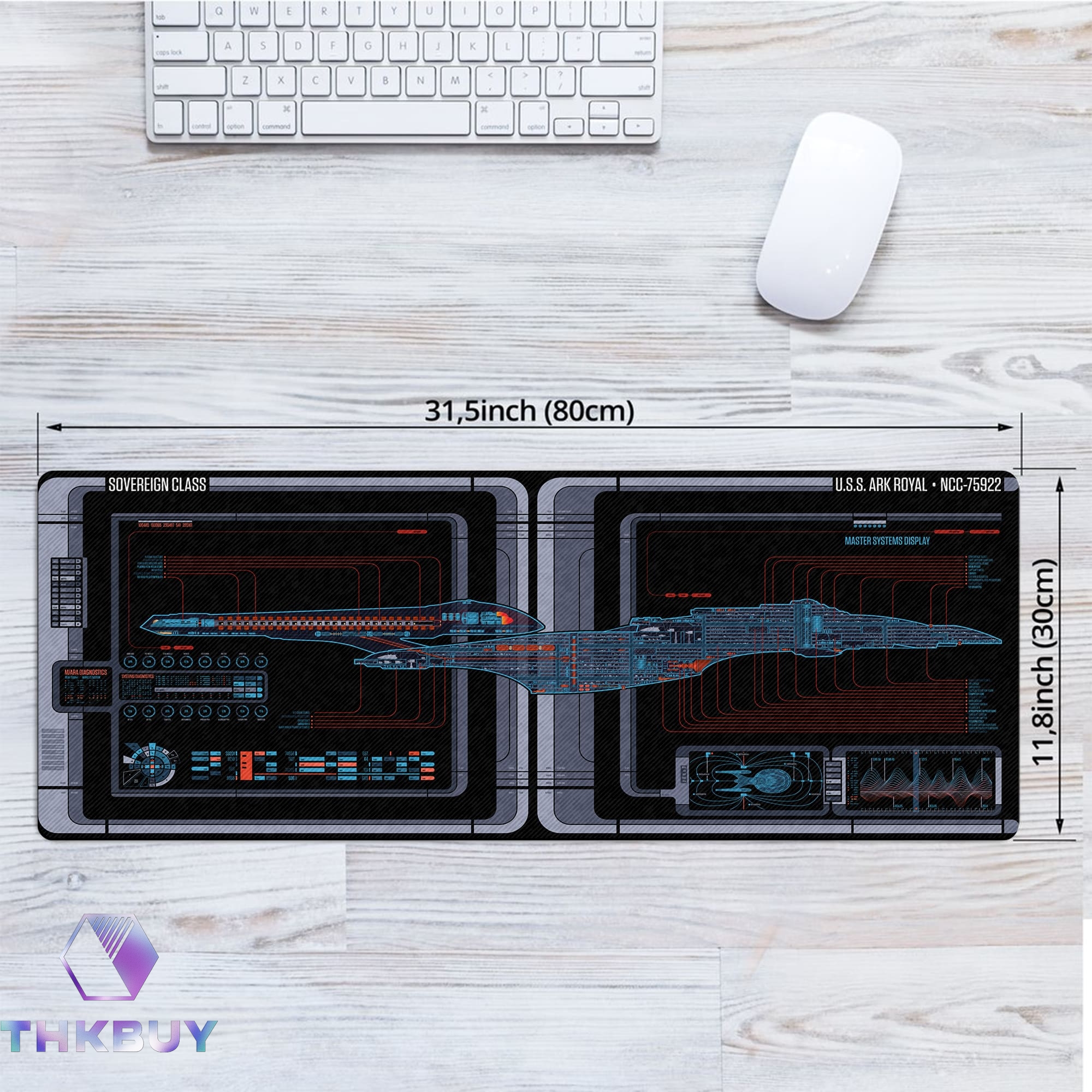 New Trekkies Sovereign Class U.S.S. Ark Royal NCC-75922 LCARS LED Desk Mat - Image 3