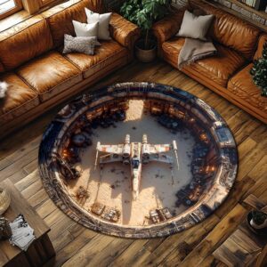 Alternative view of X-Wing Hangar Bay Round Rug