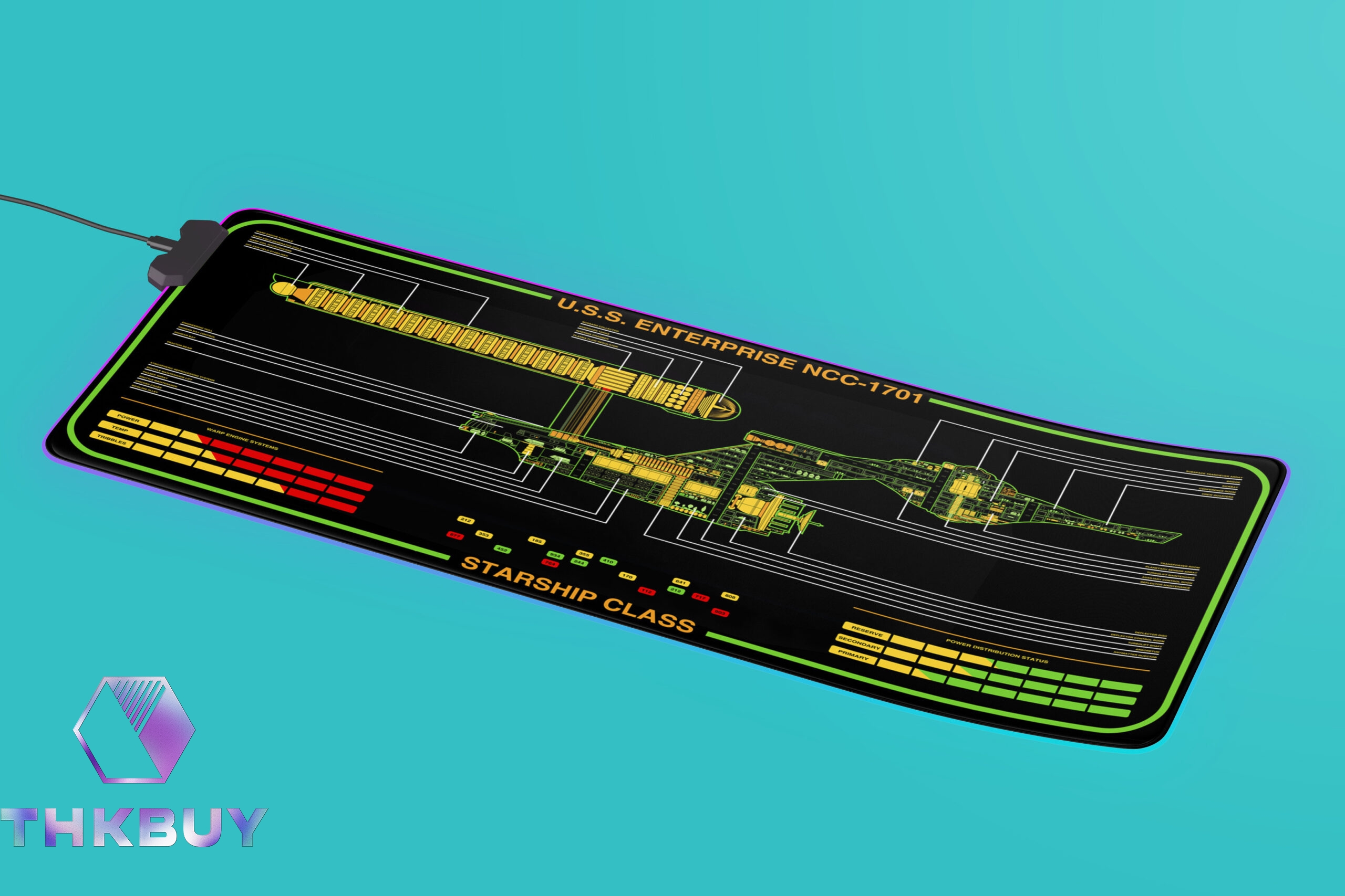 Constitution class - USS. Enterprise NCC-1701 LED Desk Mat - Image 2