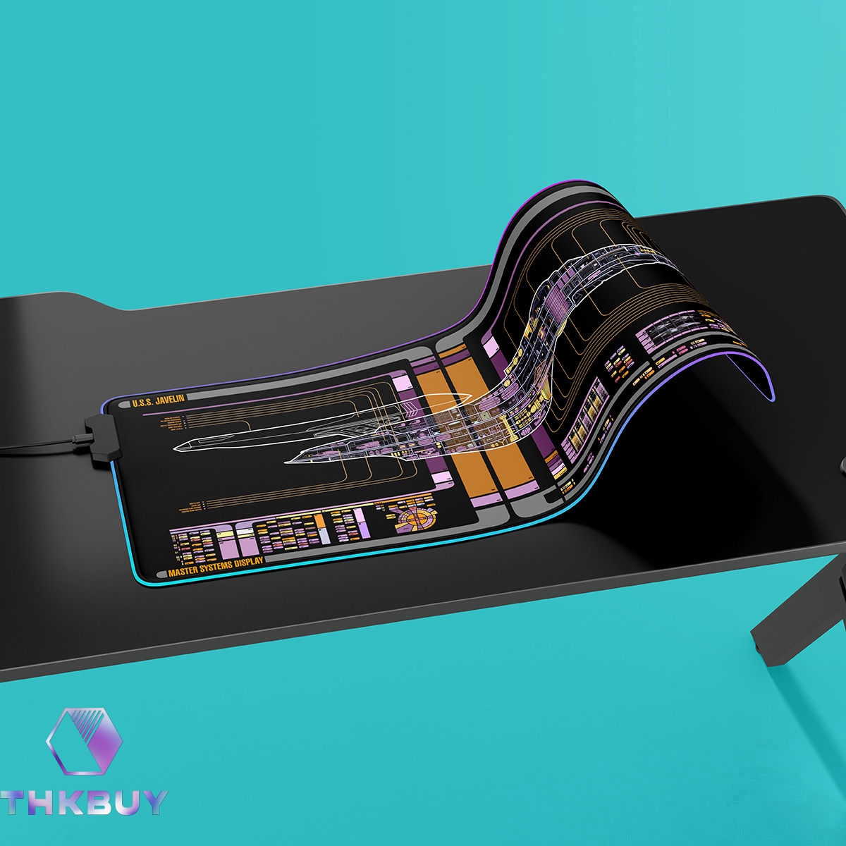 Nova Class - U.S.S. Javelin NCC-73561 LCARS Schematic LED Desk Mat