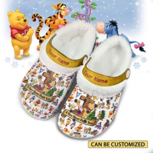Winnie the Pooh Christmas Fleece Crocs Clogs