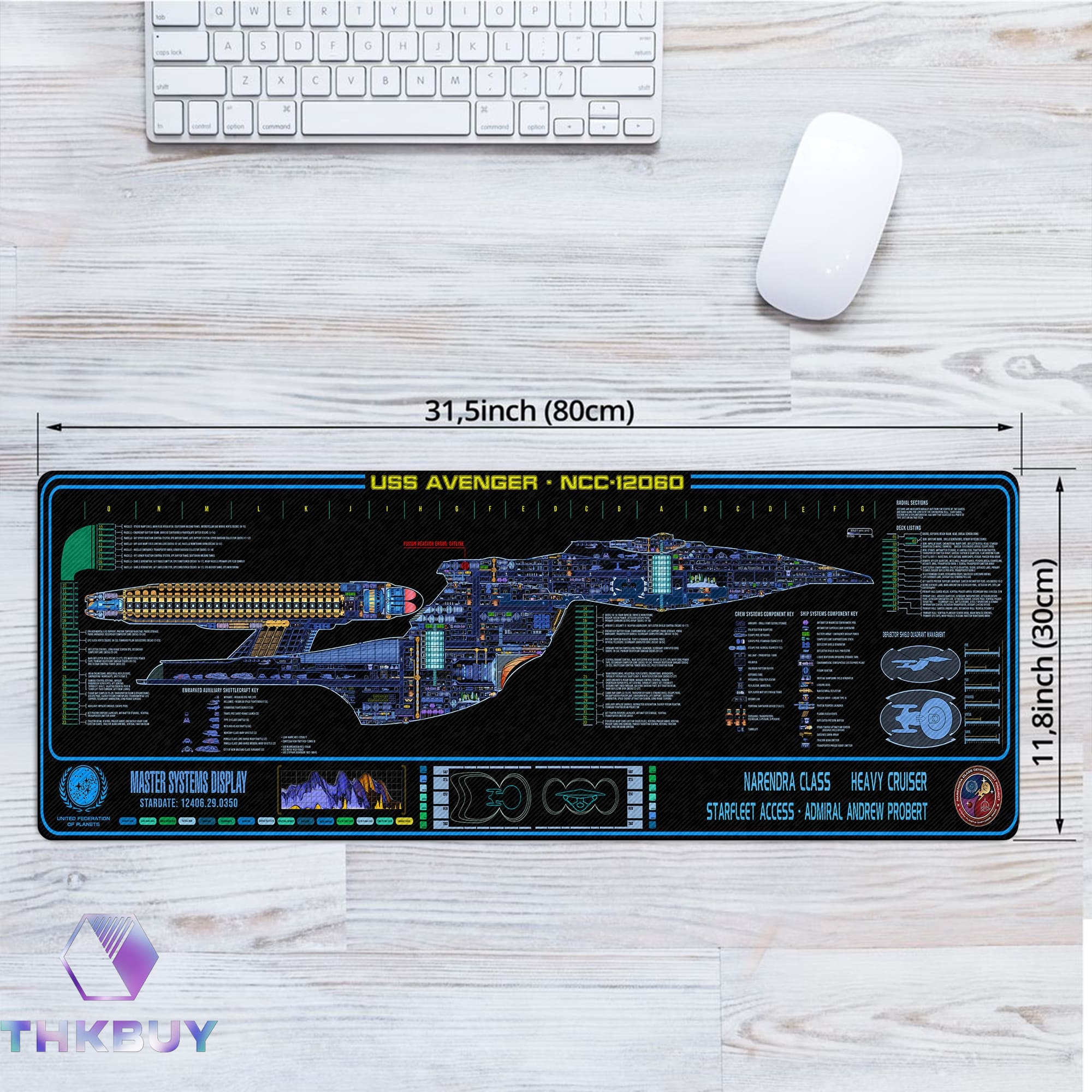 Narendra Class U.S.S. Avenger NCC-12060 LCARS LED Desk Mat - Image 4