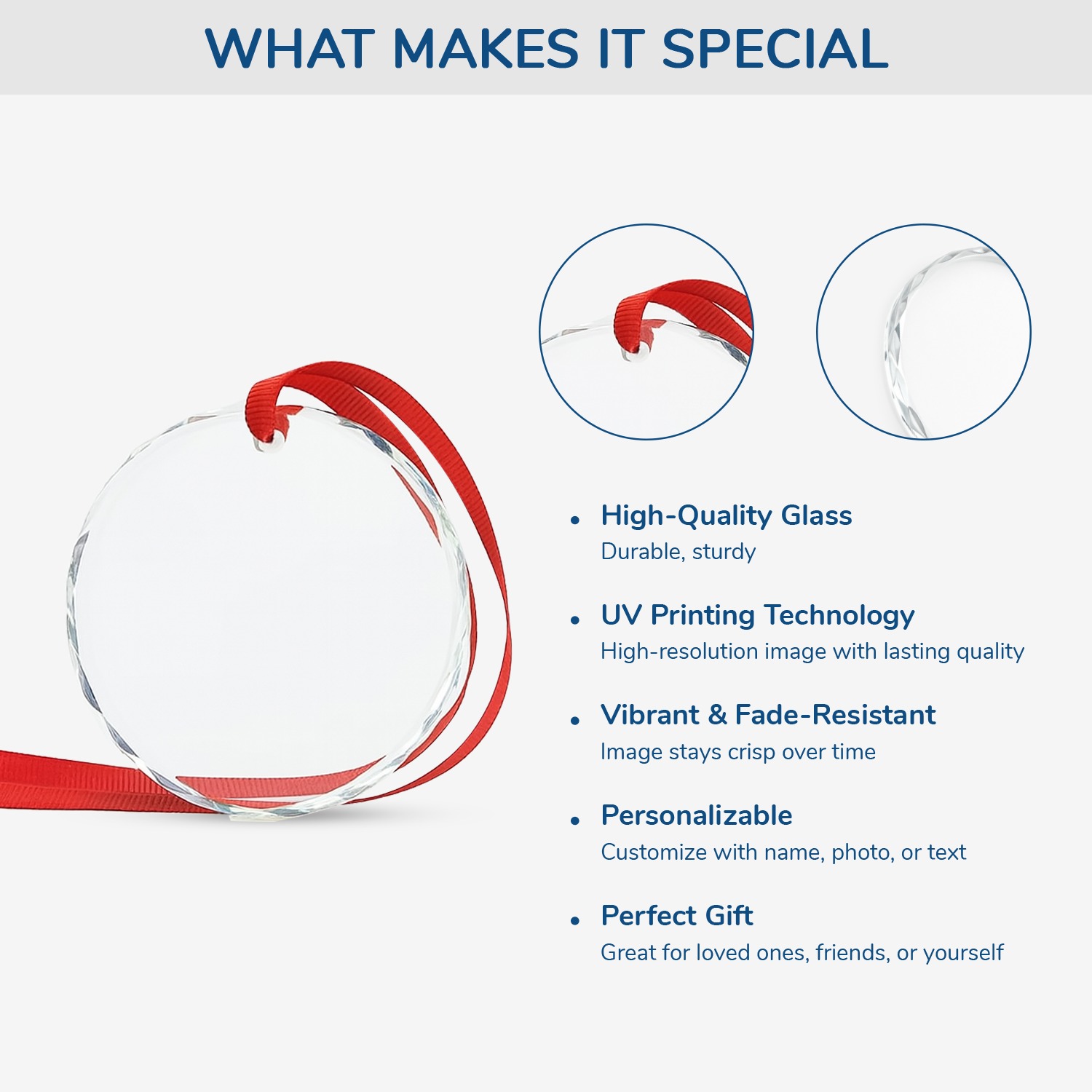 Star Trek NCC-1701 Christmas Round Glass Ornament - Image 6