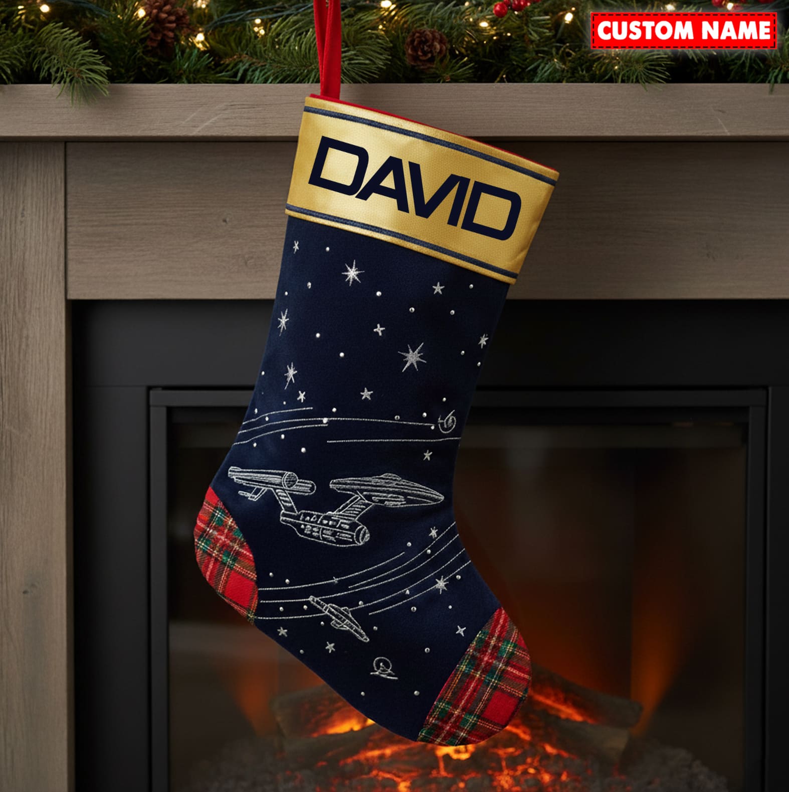 Personalized Star Trek Christmas Stocking
