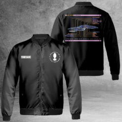 Personalized Star Trek Intrepid Class U.S.S Voyager NCC 74656 Bomber Jacket