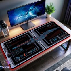 New Trekkies Sovereign Class U.S.S. Ark Royal NCC-75922 LCARS LED Desk Mat