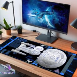 Alternative view of ST TNG Dorsal Elevation Enterspire D LCARS LED Desk Mat