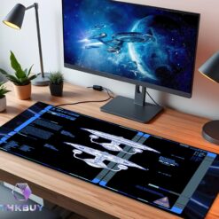 Alternative view of ST TNG Enterprise Fore And Aft Galaxy Class USS Enterprise NCC-1701-D LCARS LED Desk Mat
