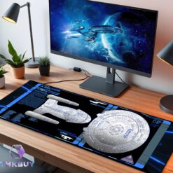 Alternative view of Star Trek TNG Dorsal Elevation Enterprise D LCARS LED Desk Mat