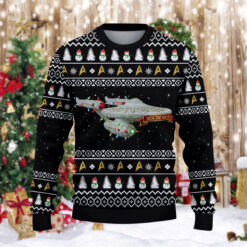 Alternative view of Star Trek NCC-1701 Trek The Halls With Christmas Lights Christmas Knitted Sweater