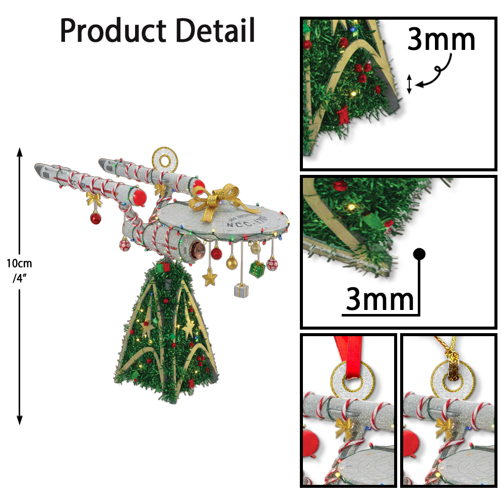 Star Trek U.S.S. Enterprise NCC-1701 Christmas Ornament Style 3 - Image 4