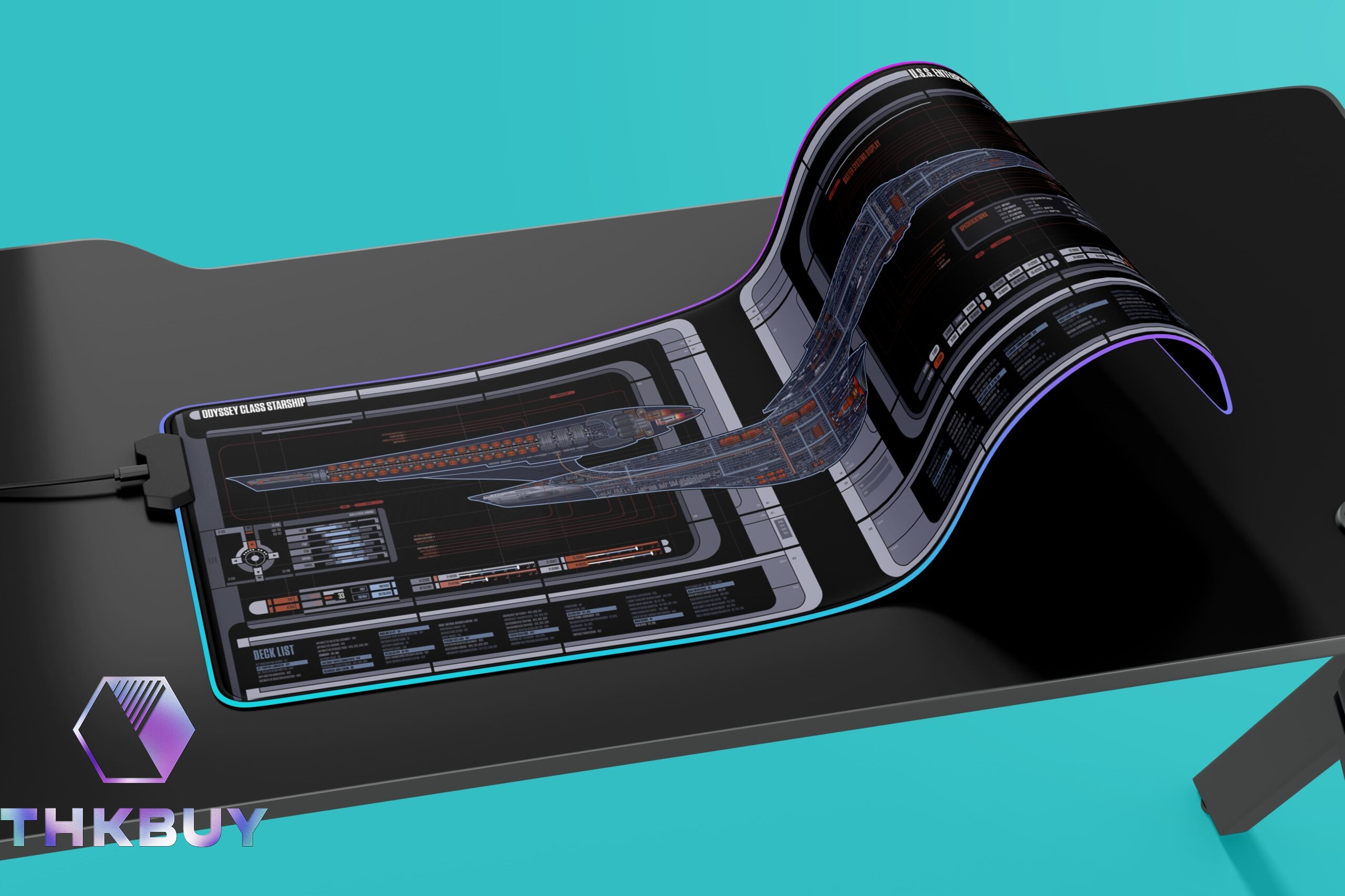 New Trekkies The Enterprise NCC-1701-F Odyssey Class Starship LED Desk Mat - Image 6