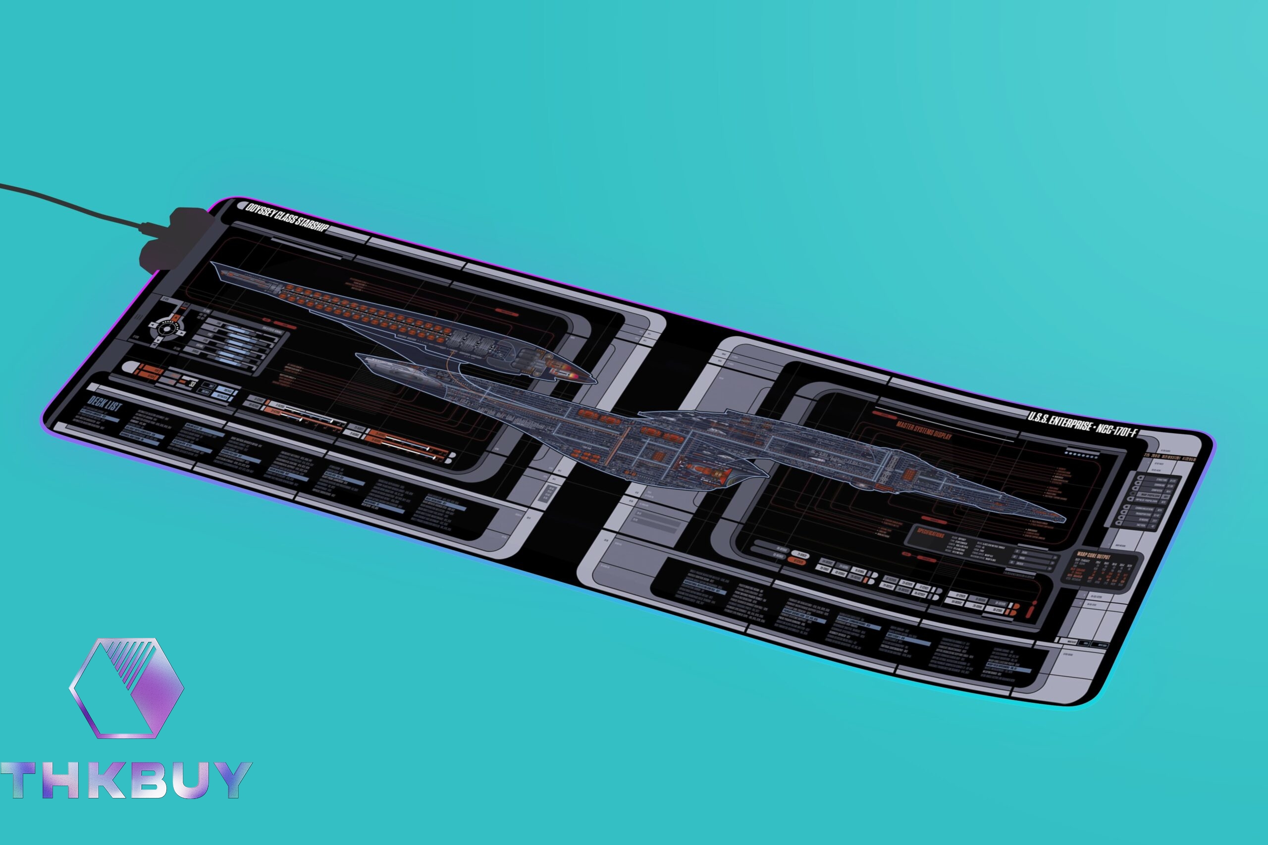 New Trekkies The Enterprise NCC-1701-F Odyssey Class Starship LED Desk Mat - Image 5