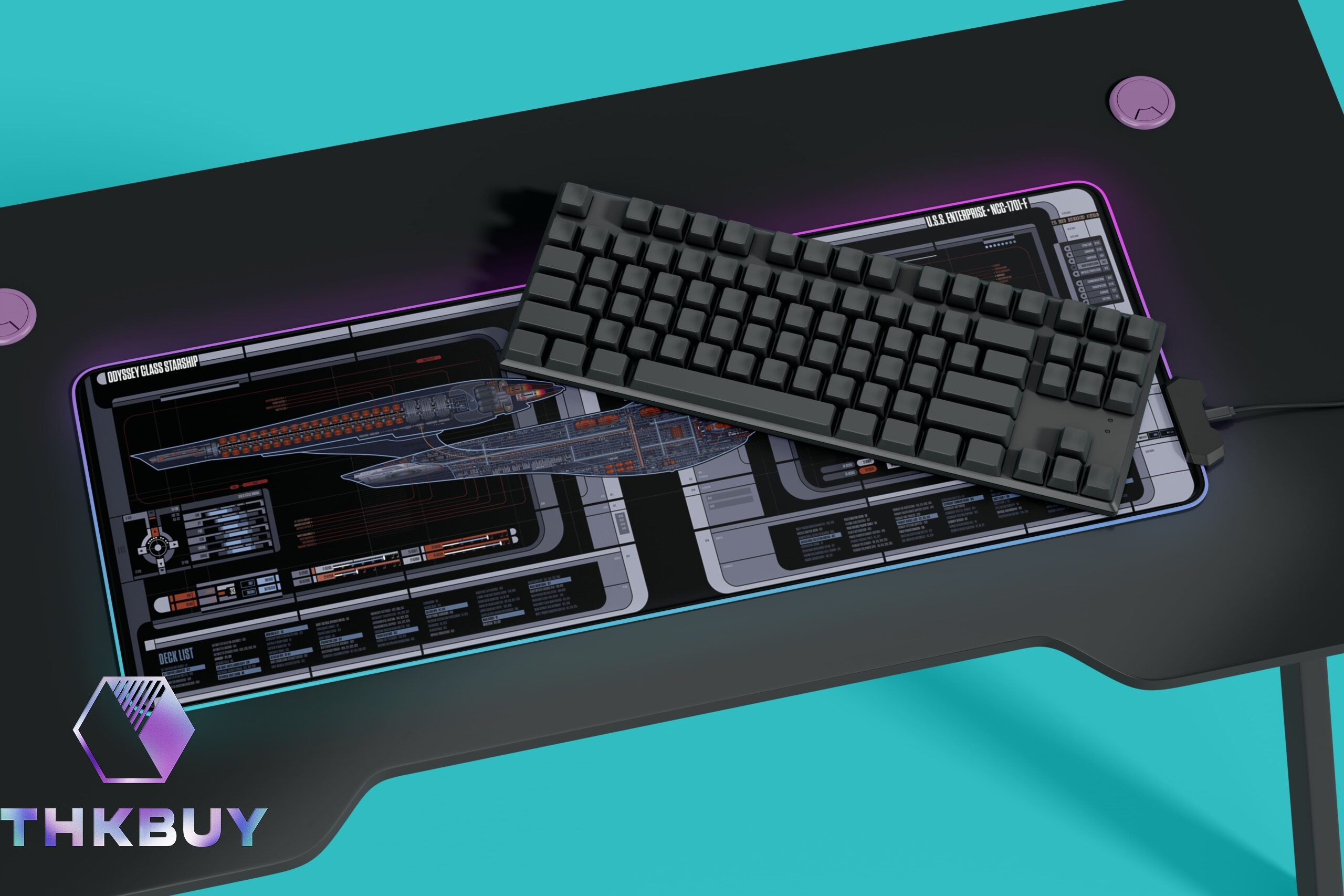 New Trekkies The Enterprise NCC-1701-F Odyssey Class Starship LED Desk Mat - Image 4