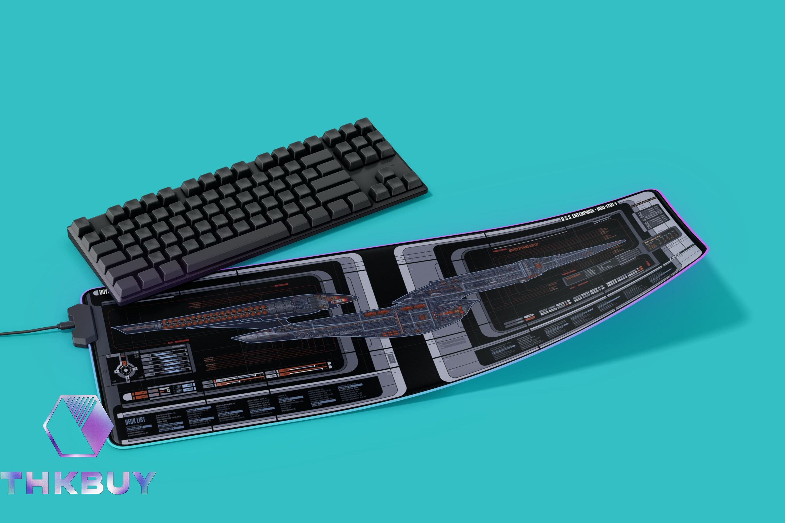 New Trekkies The Enterprise NCC-1701-F Odyssey Class Starship LED Desk Mat - Image 3