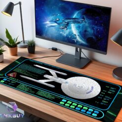 Alternative view of U.S.S. Enterprise NCC-1701 LCARS LED Desk Mat