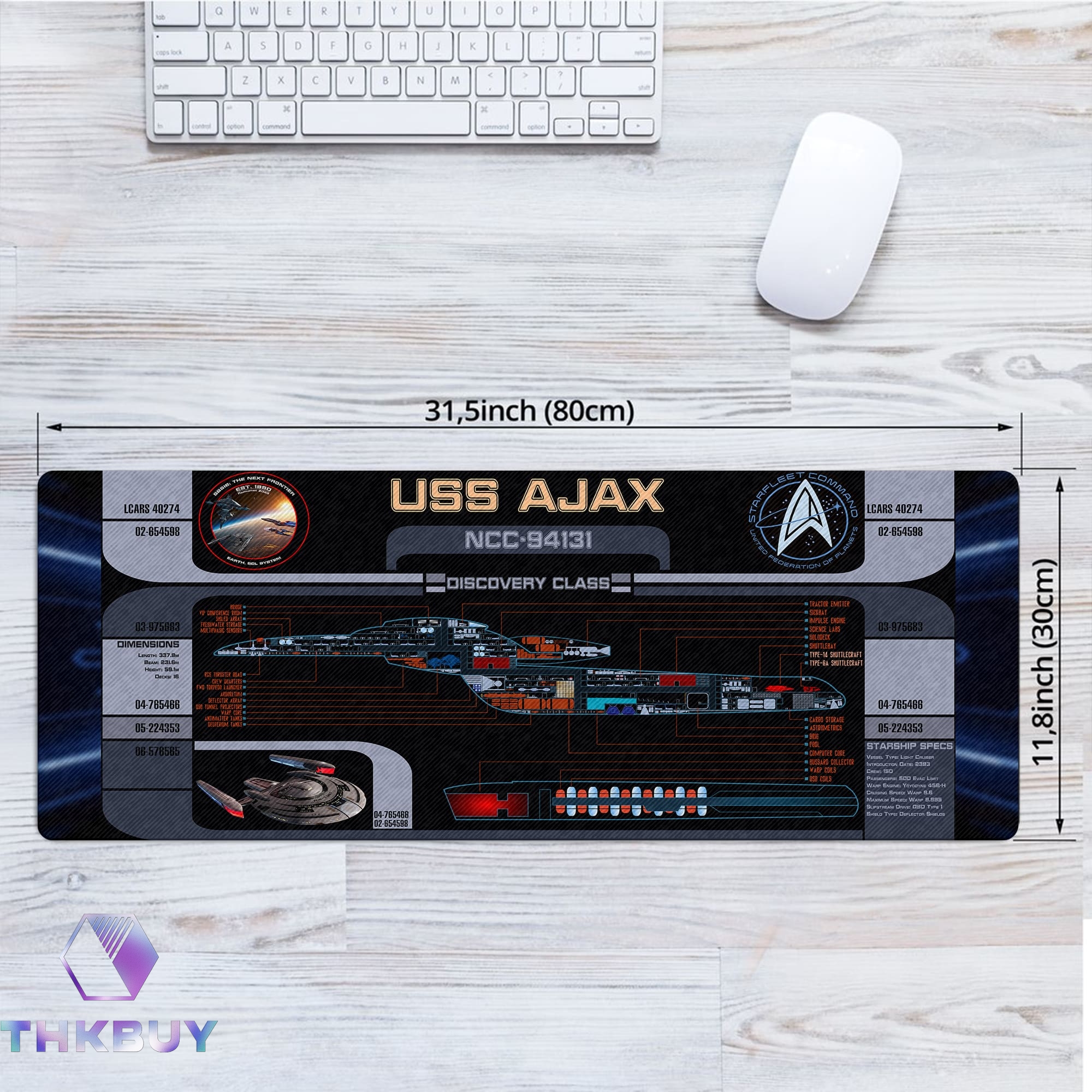 USS Ajax - Discovery Class MSD NCC-94131 LCARS LED Desk Mat - Image 4