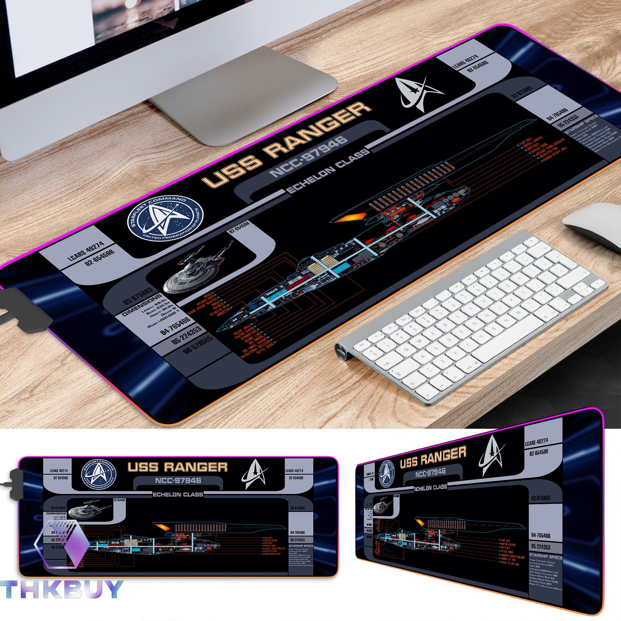 USS Ranger - Echelon Class MSD NCC-97946 LCARS LED Desk Mat - Image 3