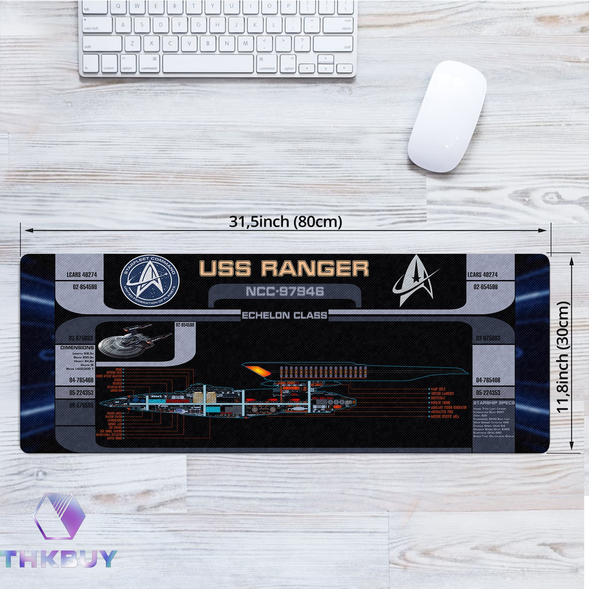 USS Ranger - Echelon Class MSD NCC-97946 LCARS LED Desk Mat - Image 4