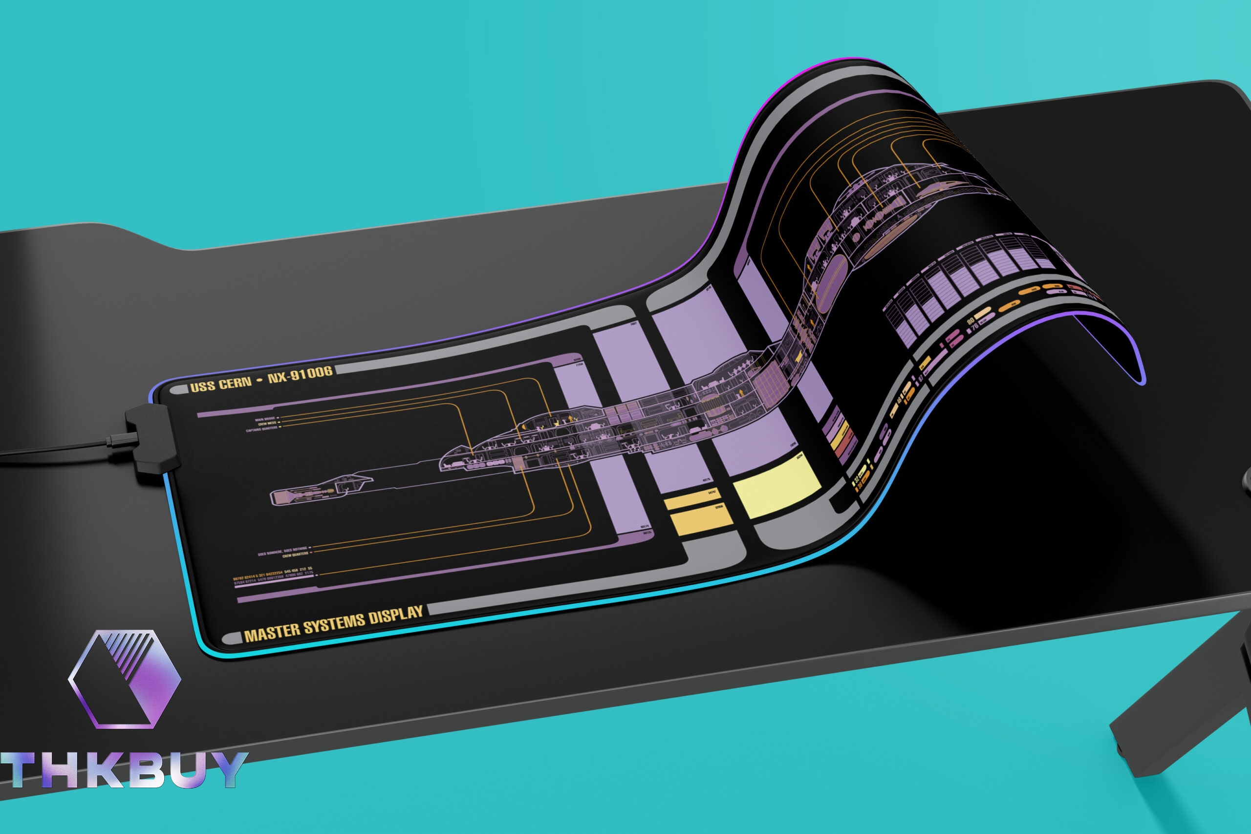 Cern Class - U.S.S. Cern NX-91006 LCARS LED Desk Mat