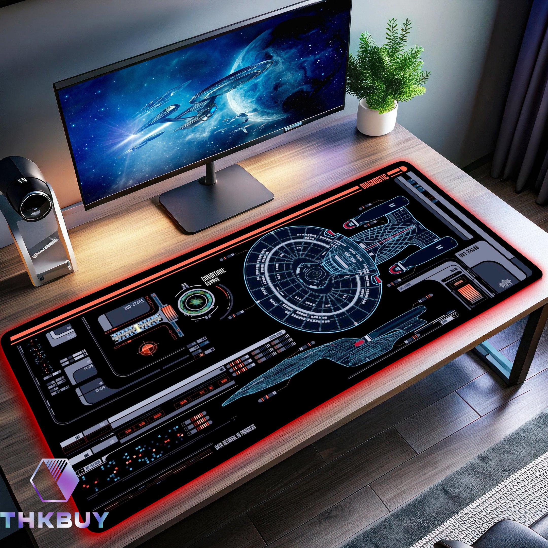 New Trekkers Enterprise-D LCARS LED Desk Mat