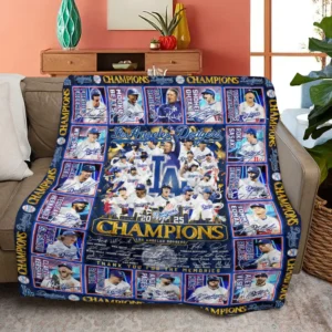 Alternative view of Los Angeles Dodgers World Series 2025 Quilt Blanket