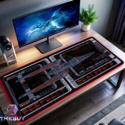 Sagan Class Starship USS Stargazer NCC-82893 LCARS LED Desk Mat