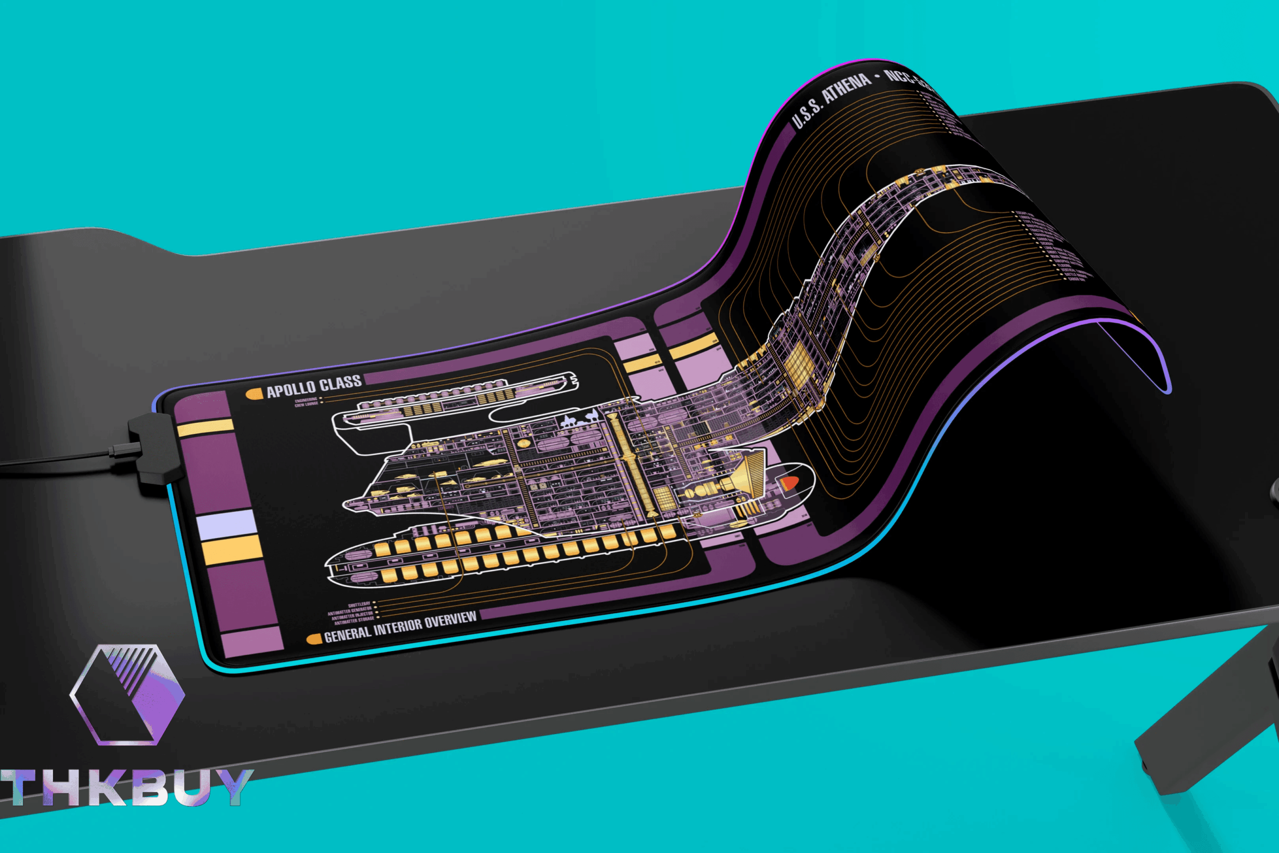 Apollo Class - U.S.S. Athena NCC-53250 LCARS LED Desk Mat